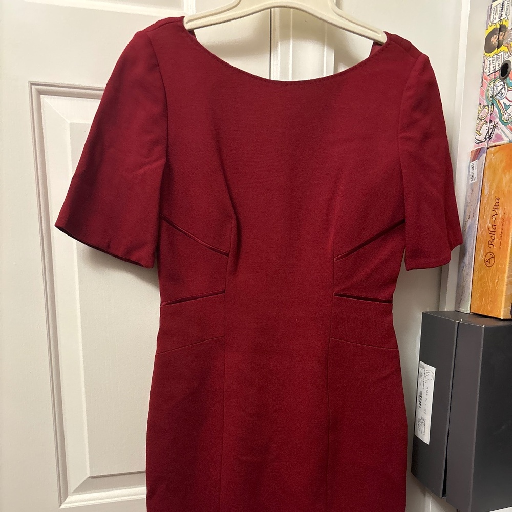 Red shift dress by Ellie Tahari